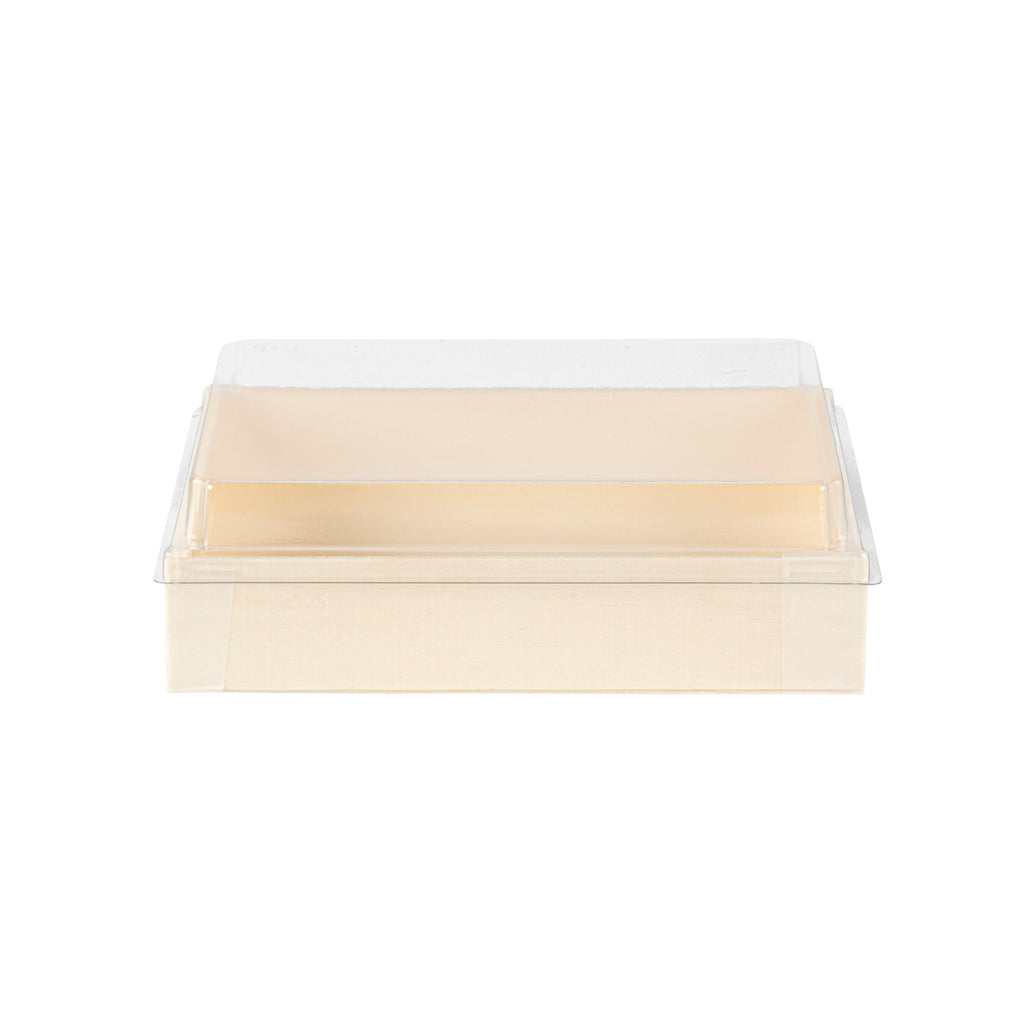 Taipei Rectangle Clear Plastic Lid - Fits 24 oz Bento Box - 100 count box