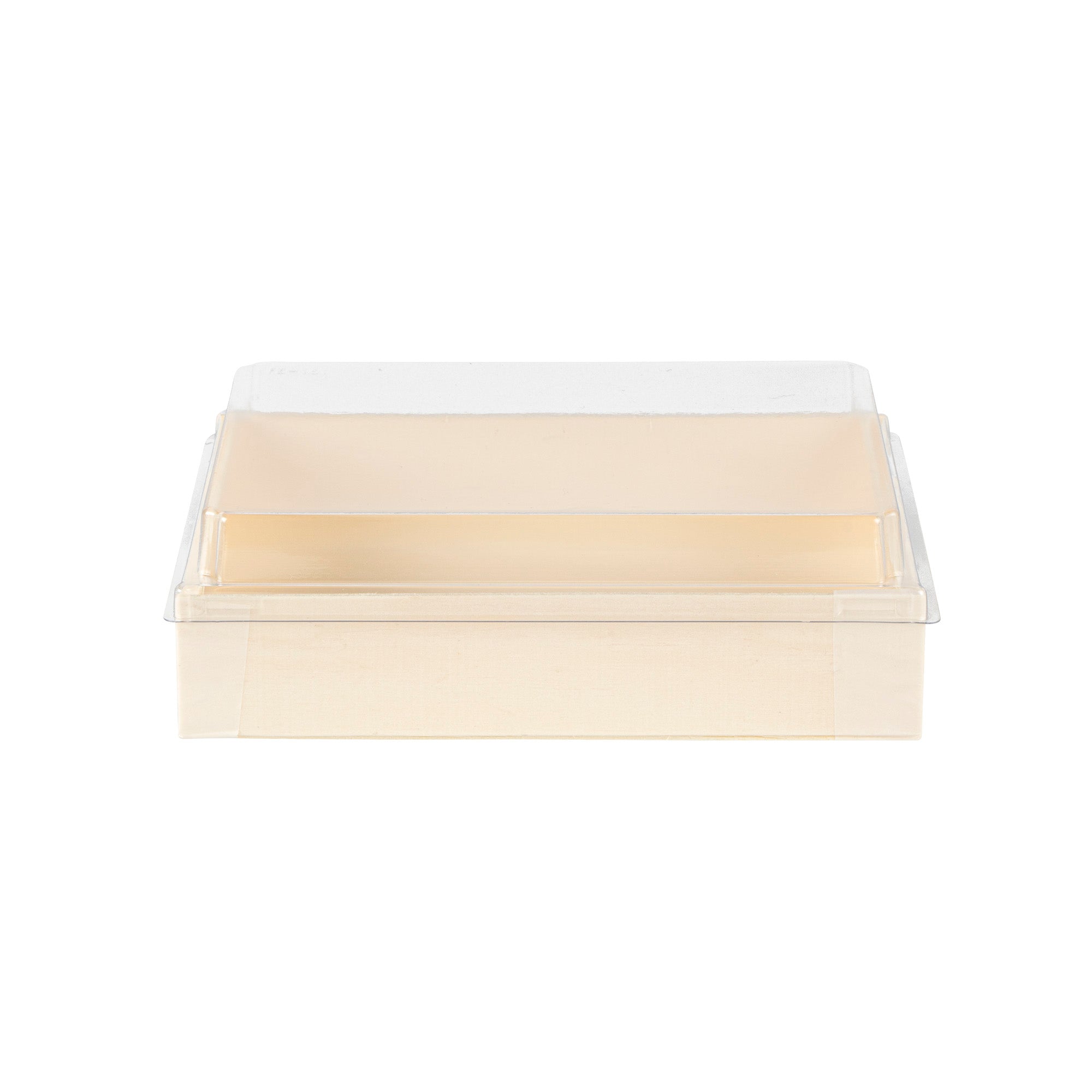 Taipei Rectangle Clear Plastic Lid - Fits 24 oz Bento Box - 100 count box