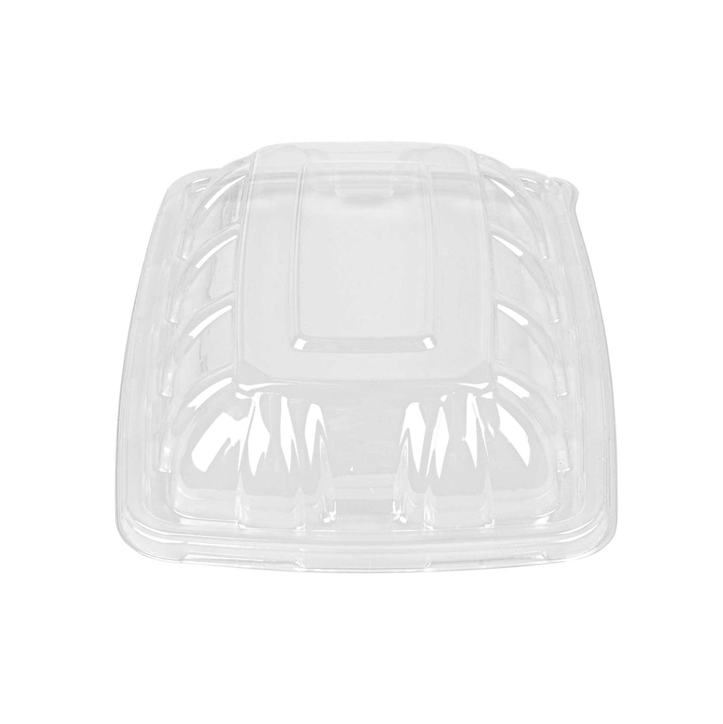 Pulp Safe Clear Plastic Dome Lid - Fits 3-Divider Taco Holder Tray - 50 count box