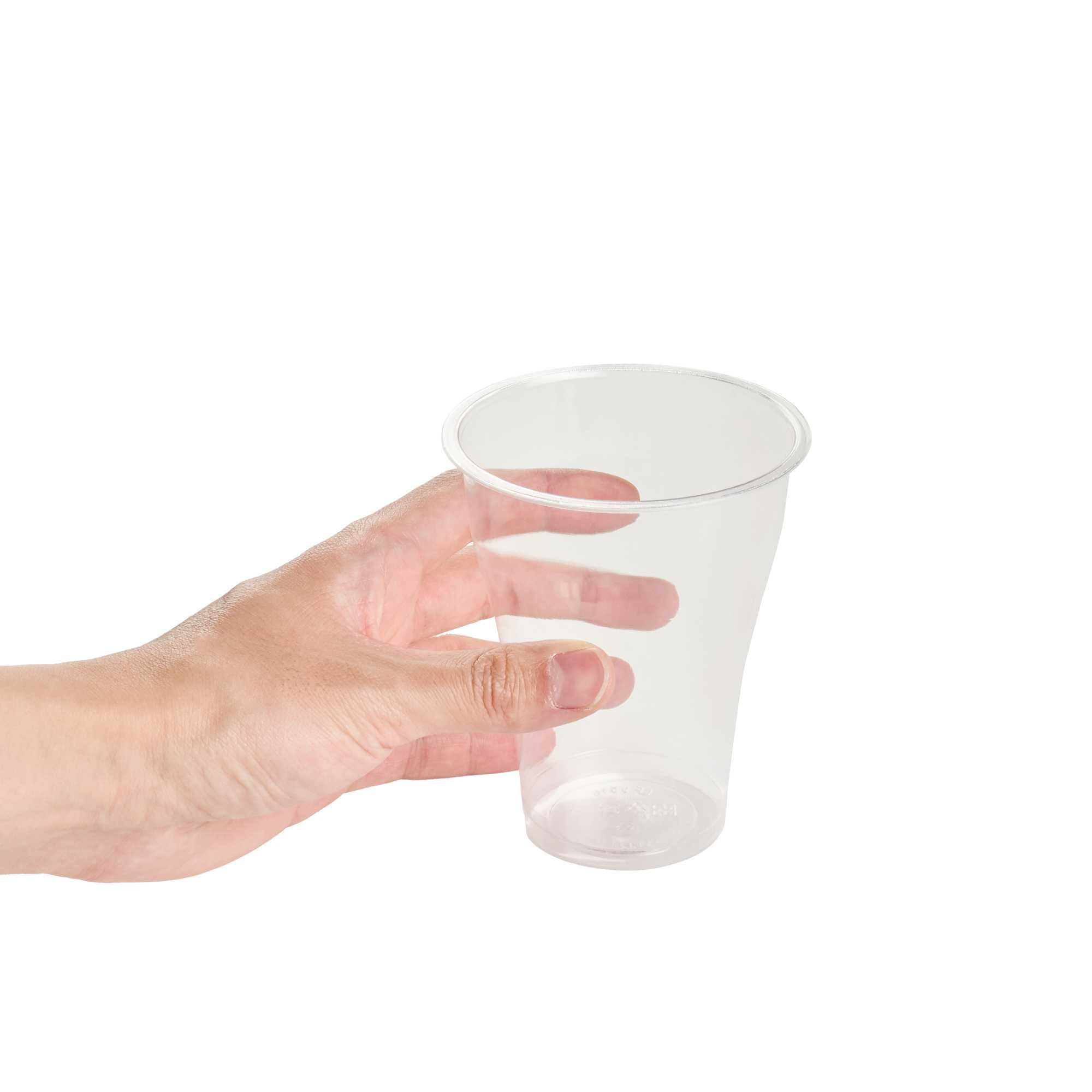 Basic Nature 14 oz Clear PLA Plastic Beer Glass - Compostable - 3 3/4" x 3 3/4" x 4 1/2" - 50 count box