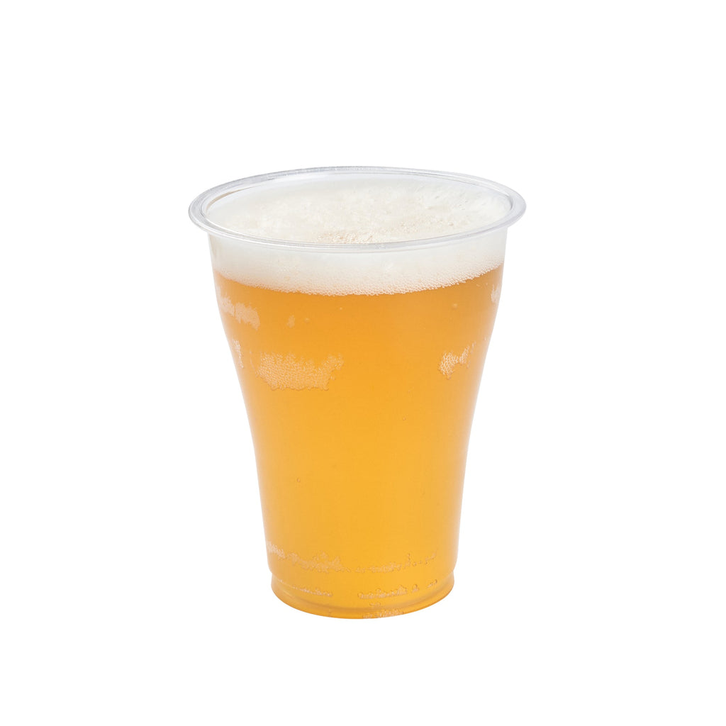 Basic Nature 14 oz Clear PLA Plastic Beer Glass - Compostable - 3 3/4" x 3 3/4" x 4 1/2" - 1000 count box