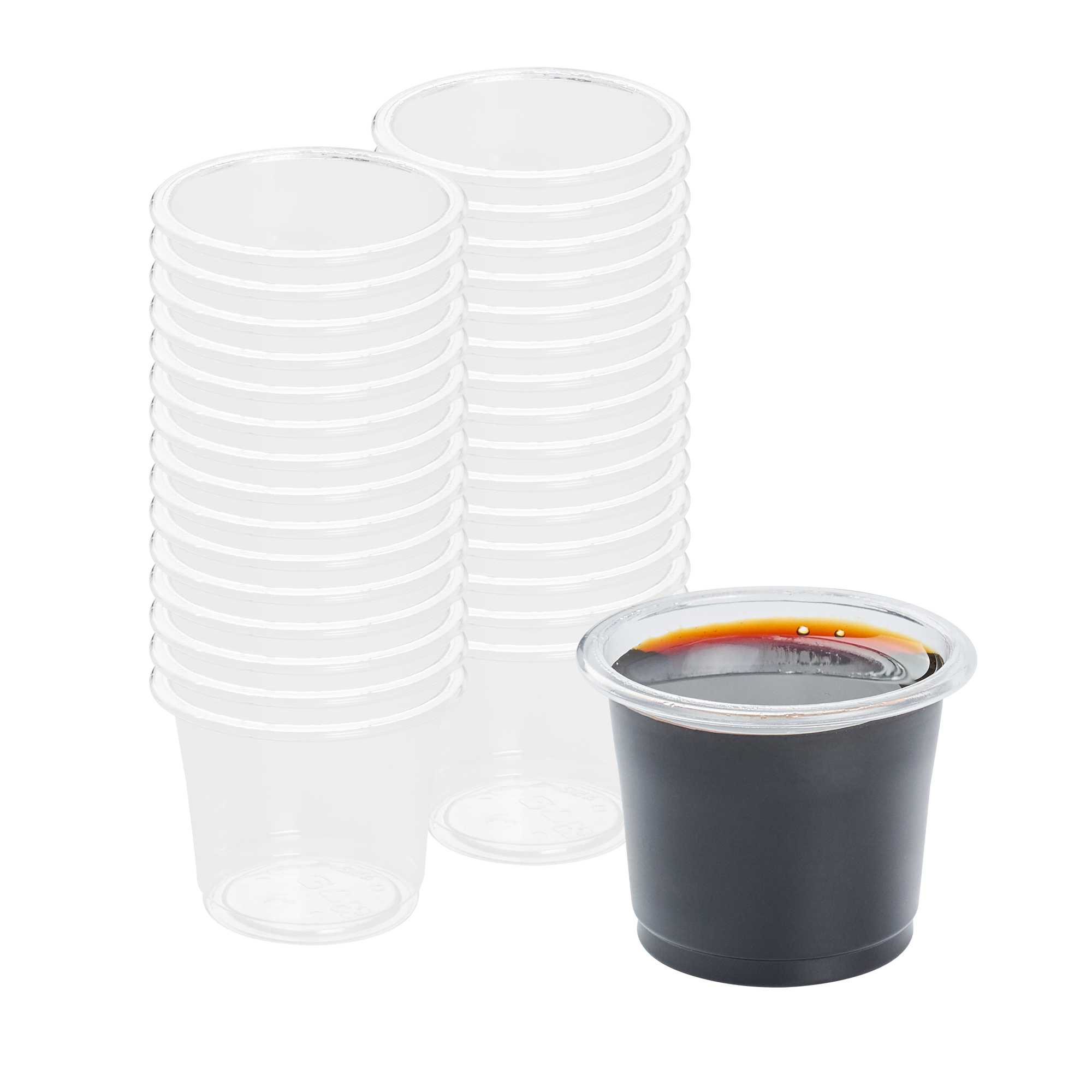 Basic Nature 1 oz Clear PLA Plastic Portion Cup - Compostable - 100 count box