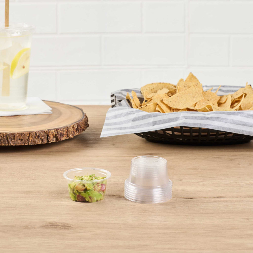 Basic Nature 1.5 oz Clear PLA Plastic Portion Cup - Compostable - 100 count box