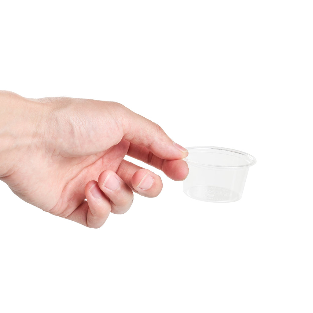 Basic Nature 1.5 oz Clear PLA Plastic Portion Cup - Compostable - 2000 count box