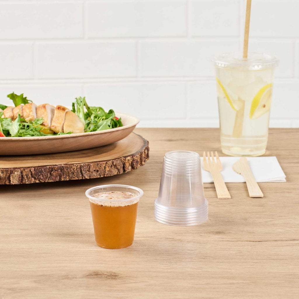 Basic Nature 3 oz Clear PLA Plastic Portion Cup - Compostable - 100 count box