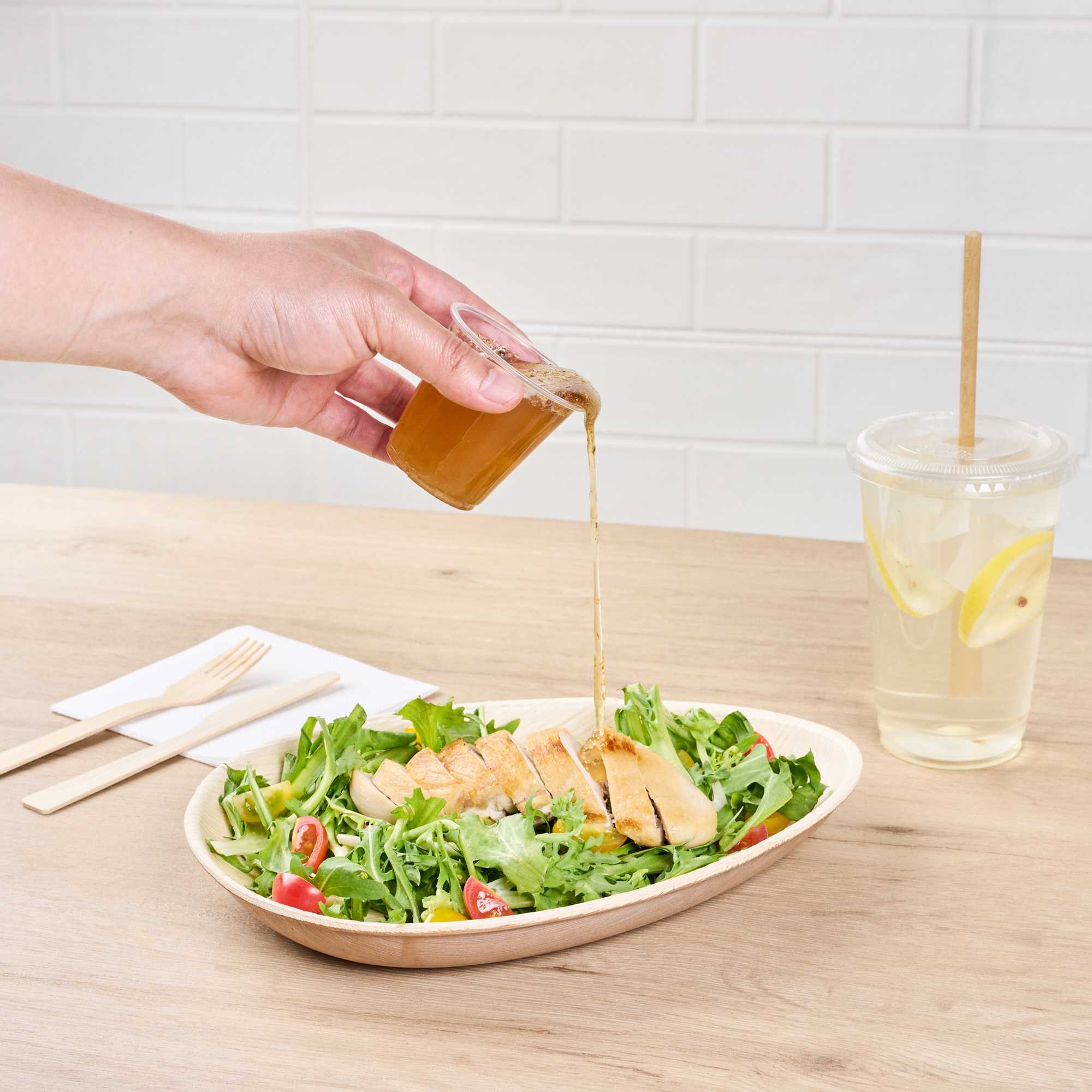 Basic Nature 3 oz Clear PLA Plastic Portion Cup - Compostable - 100 count box