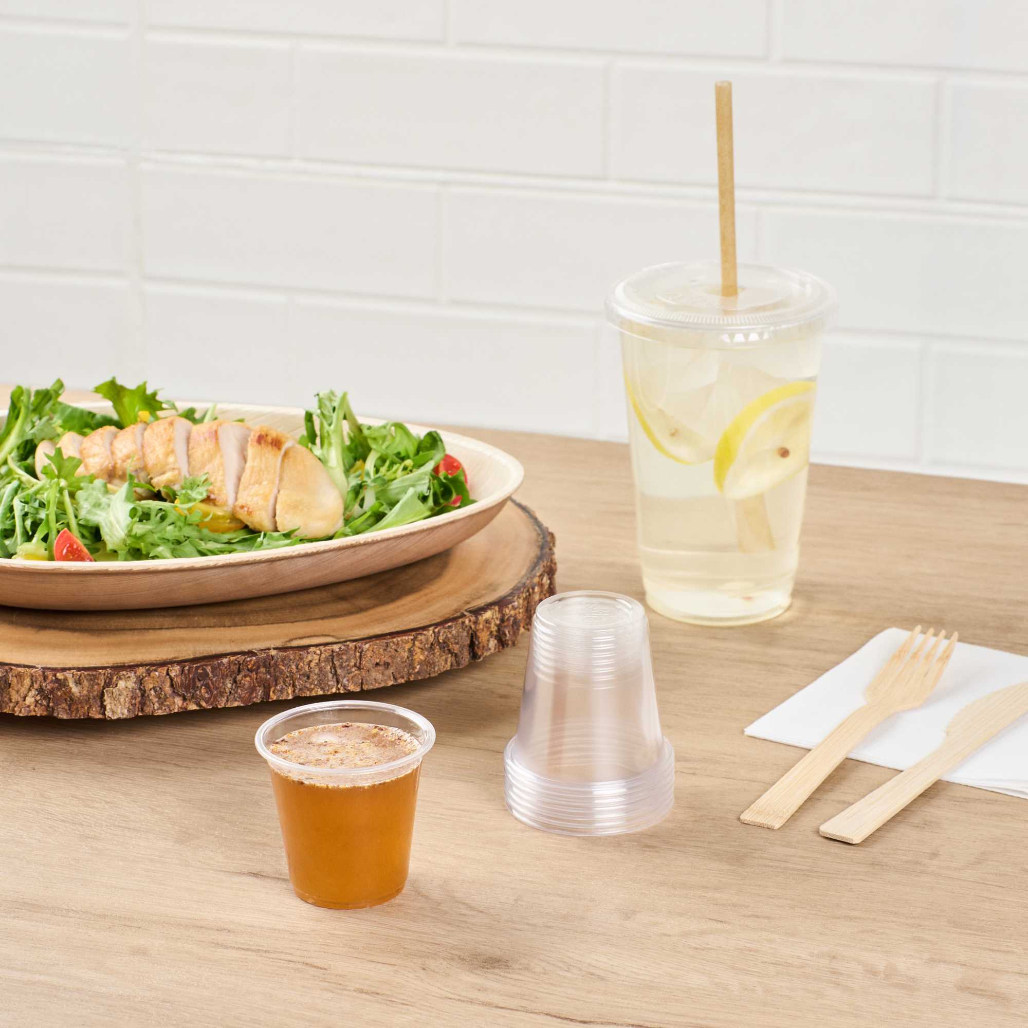 Basic Nature 3 oz Clear PLA Plastic Portion Cup - Compostable - 100 count box