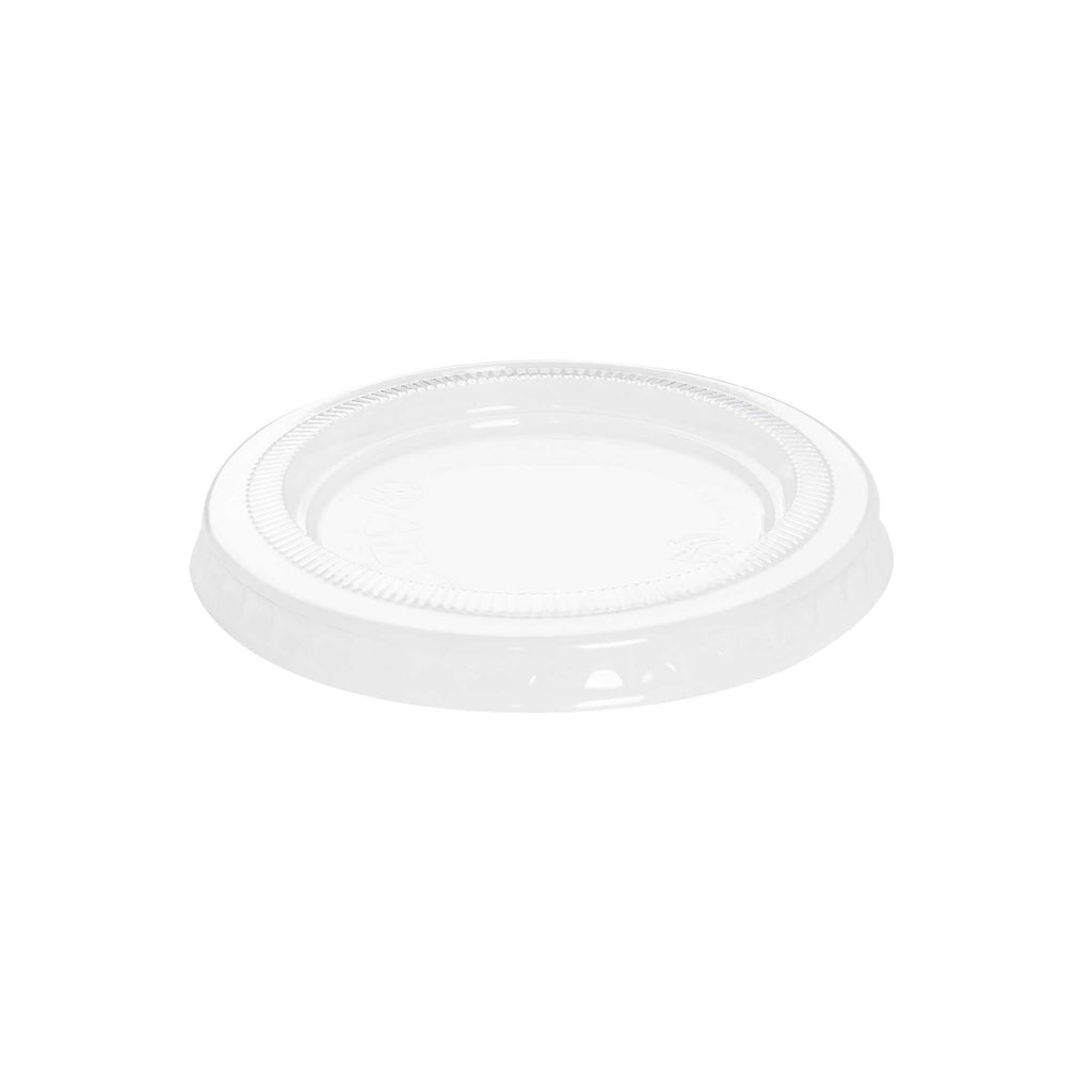 Basic Nature Clear PLA Plastic Lid - Fits 2 / 3 oz Portion Cup, Compostable - 100 count box