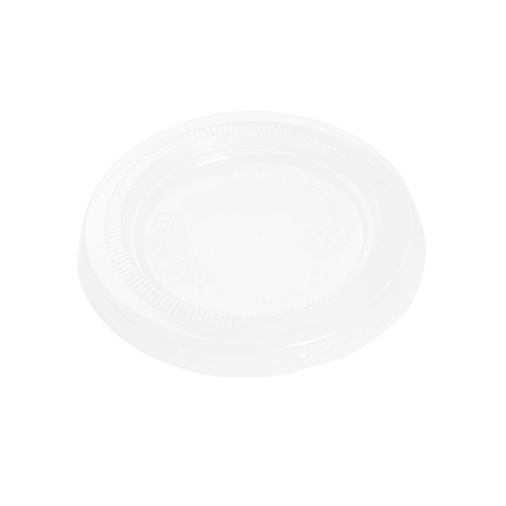 Basic Nature Clear PLA Plastic Lid - Fits 2 / 3 oz Portion Cup, Compostable - 100 count box