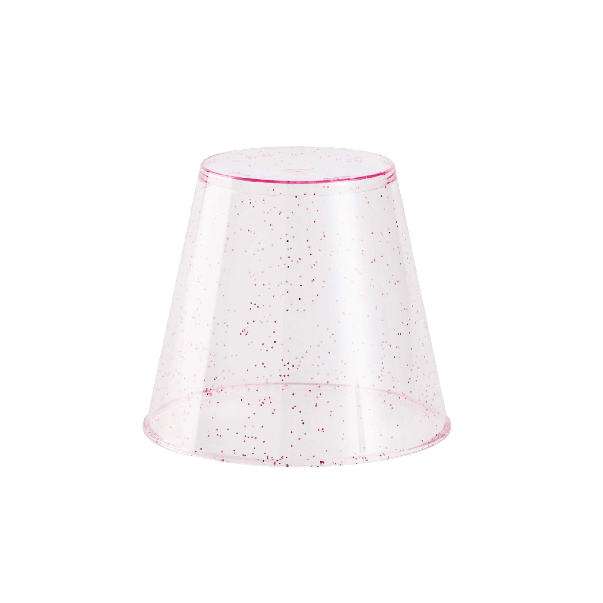 Chef 101 5 oz Pink Glitter Plastic Tumbler - 2 3/4" x 2 3/4" x 2 1/4" - 20 count box