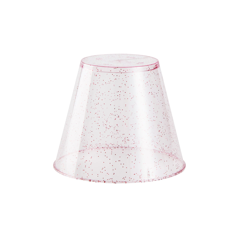 Chef 101 9 oz Pink Glitter Plastic Tumbler - 3 1/2" x 3 1/2" x 2 3/4" - 20 count box