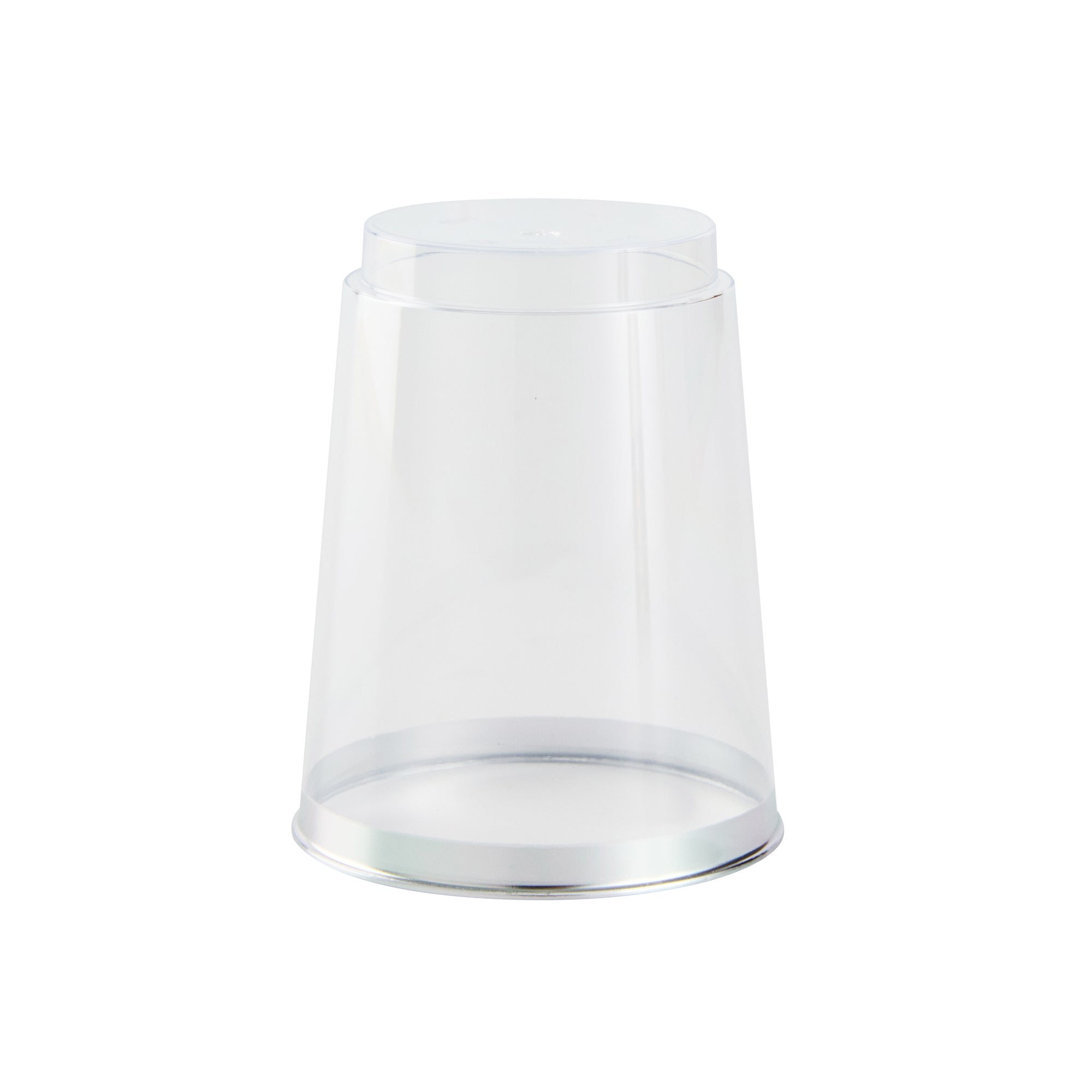 Chef 101 10 oz Clear Plastic Tumbler - with Silver Rim - 3" x 3" x 3 3/4" - 500 count box