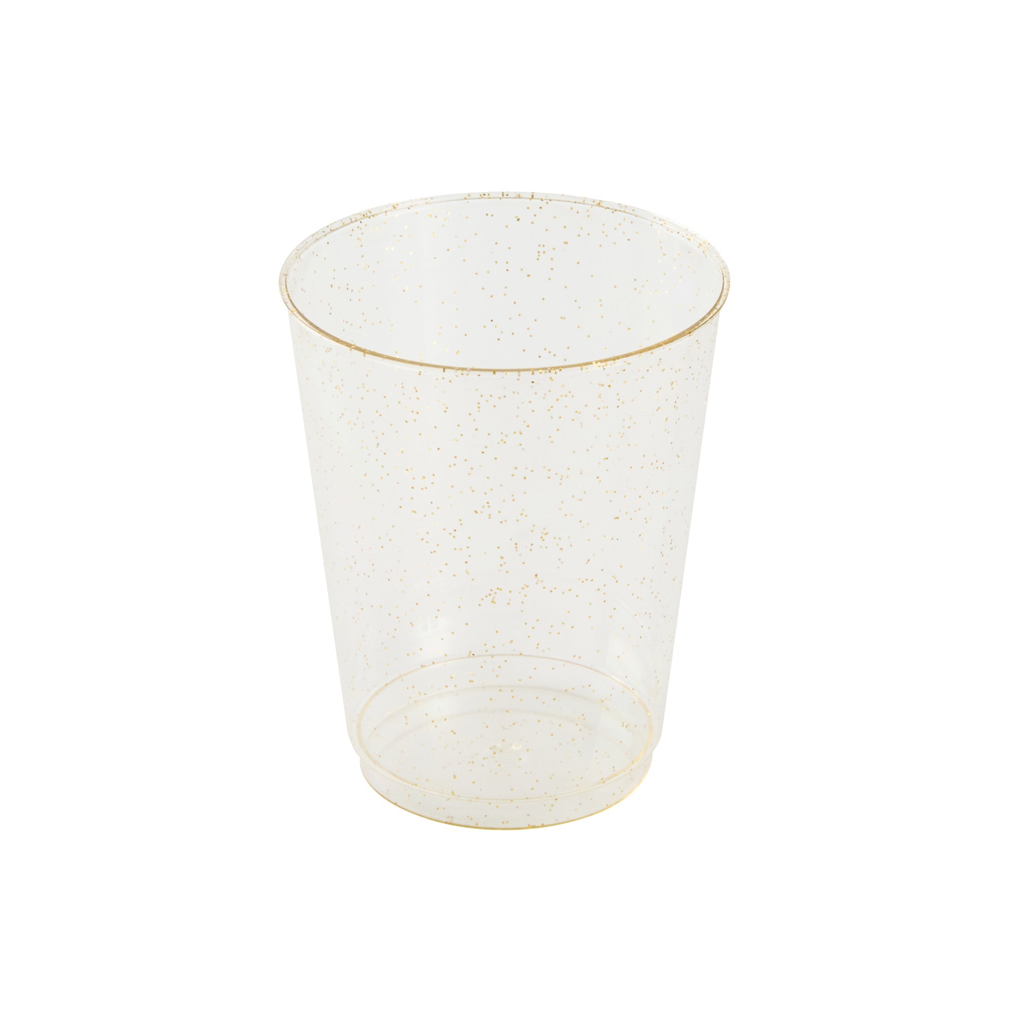 Chef 101 10 oz Gold Glitter Plastic Tumbler - 3" x 3" x 3 3/4" - 500 count box