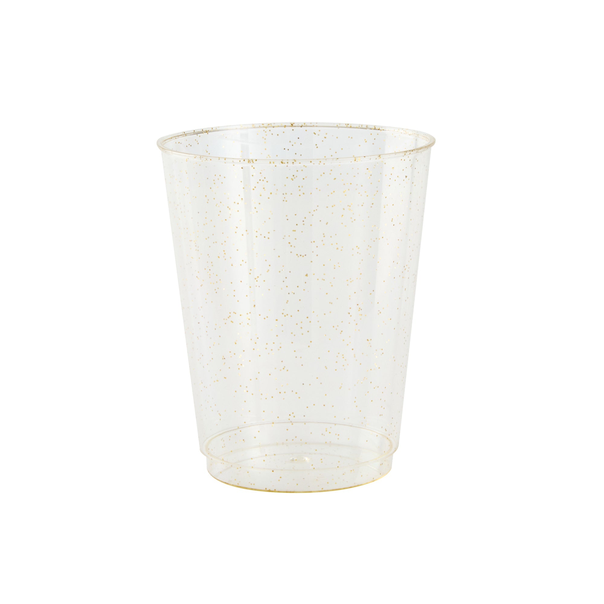 Chef 101 10 oz Gold Glitter Plastic Tumbler - 3" x 3" x 3 3/4" - 500 count box