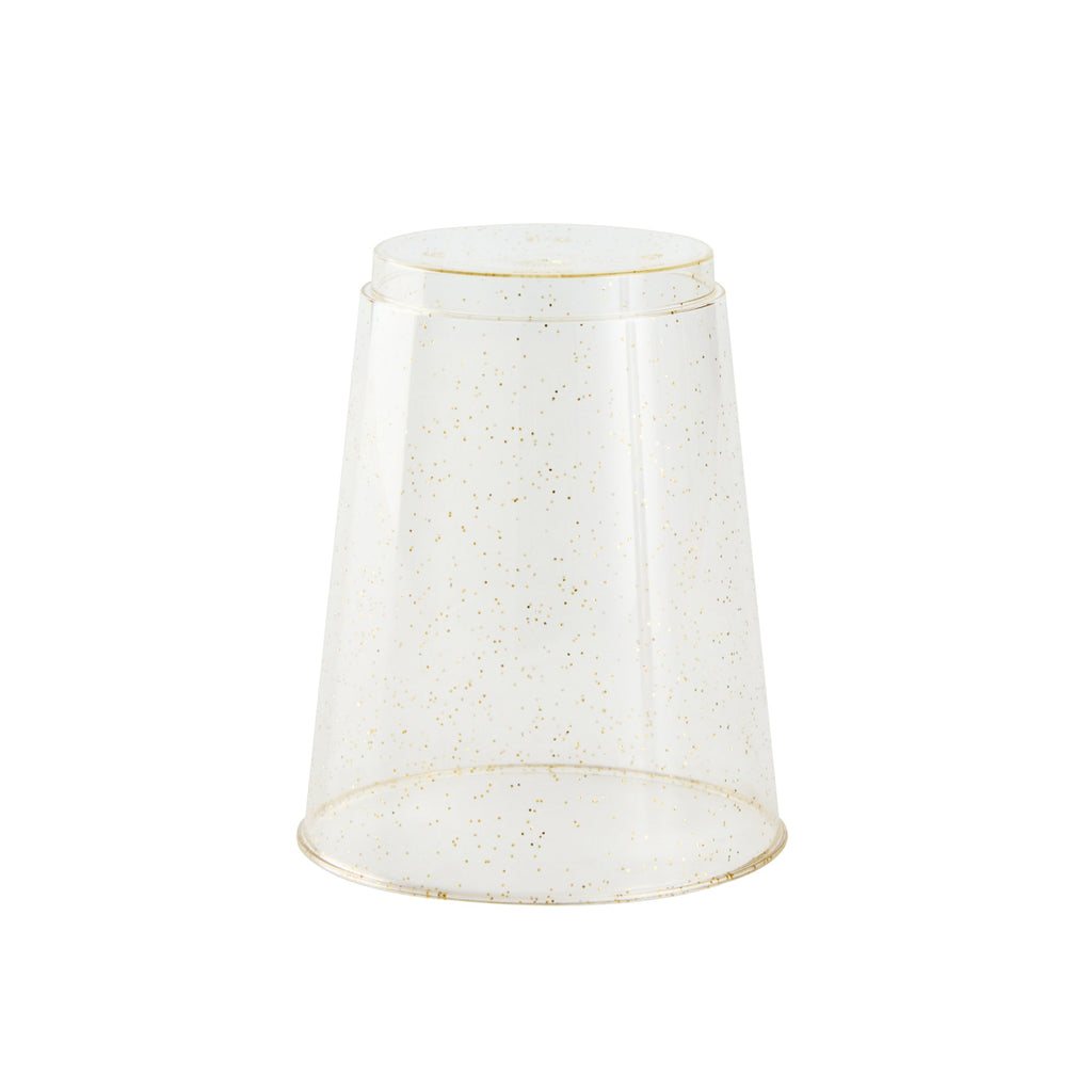 Chef 101 10 oz Gold Glitter Plastic Tumbler - 3" x 3" x 3 3/4" - 500 count box