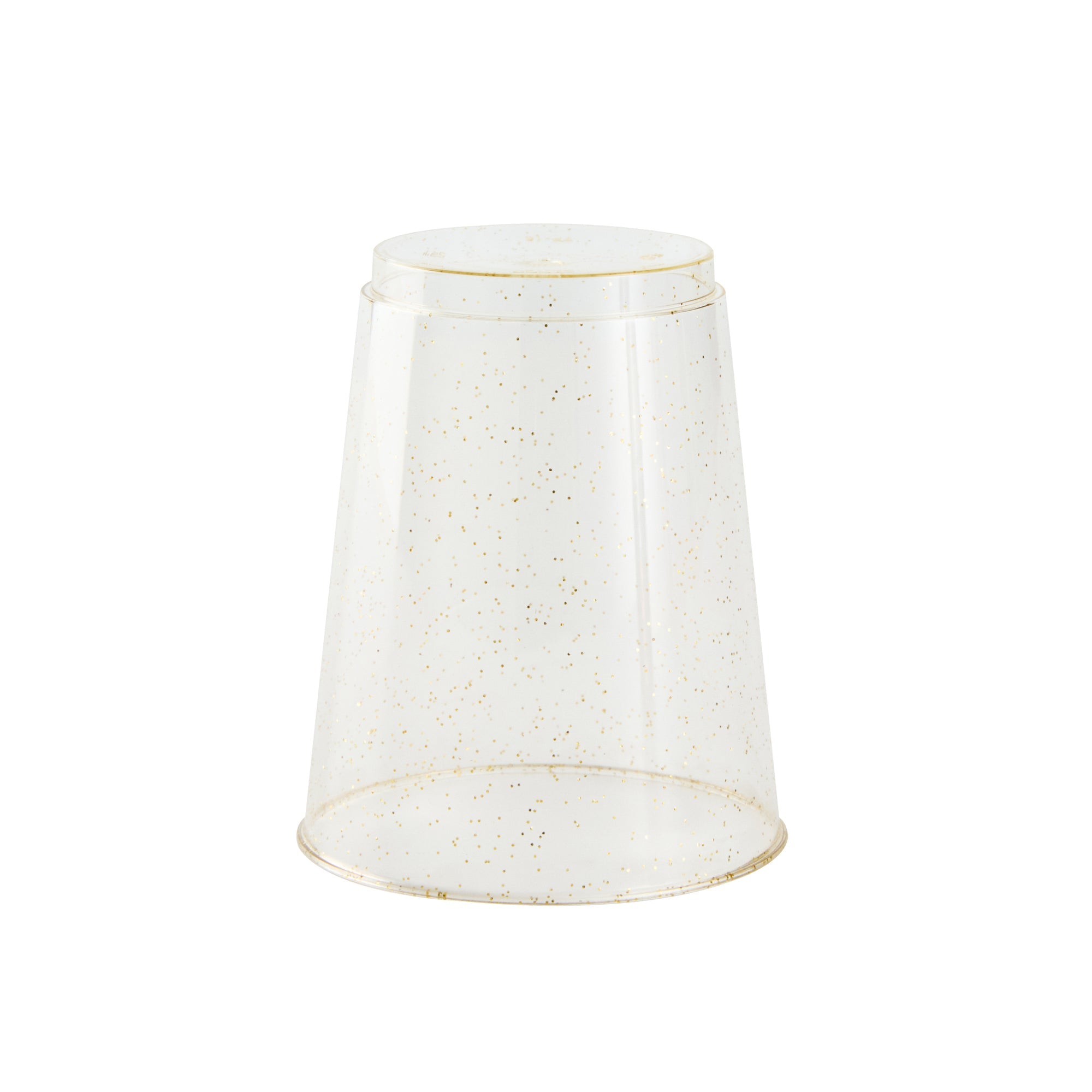 Chef 101 10 oz Gold Glitter Plastic Tumbler - 3" x 3" x 3 3/4" - 500 count box