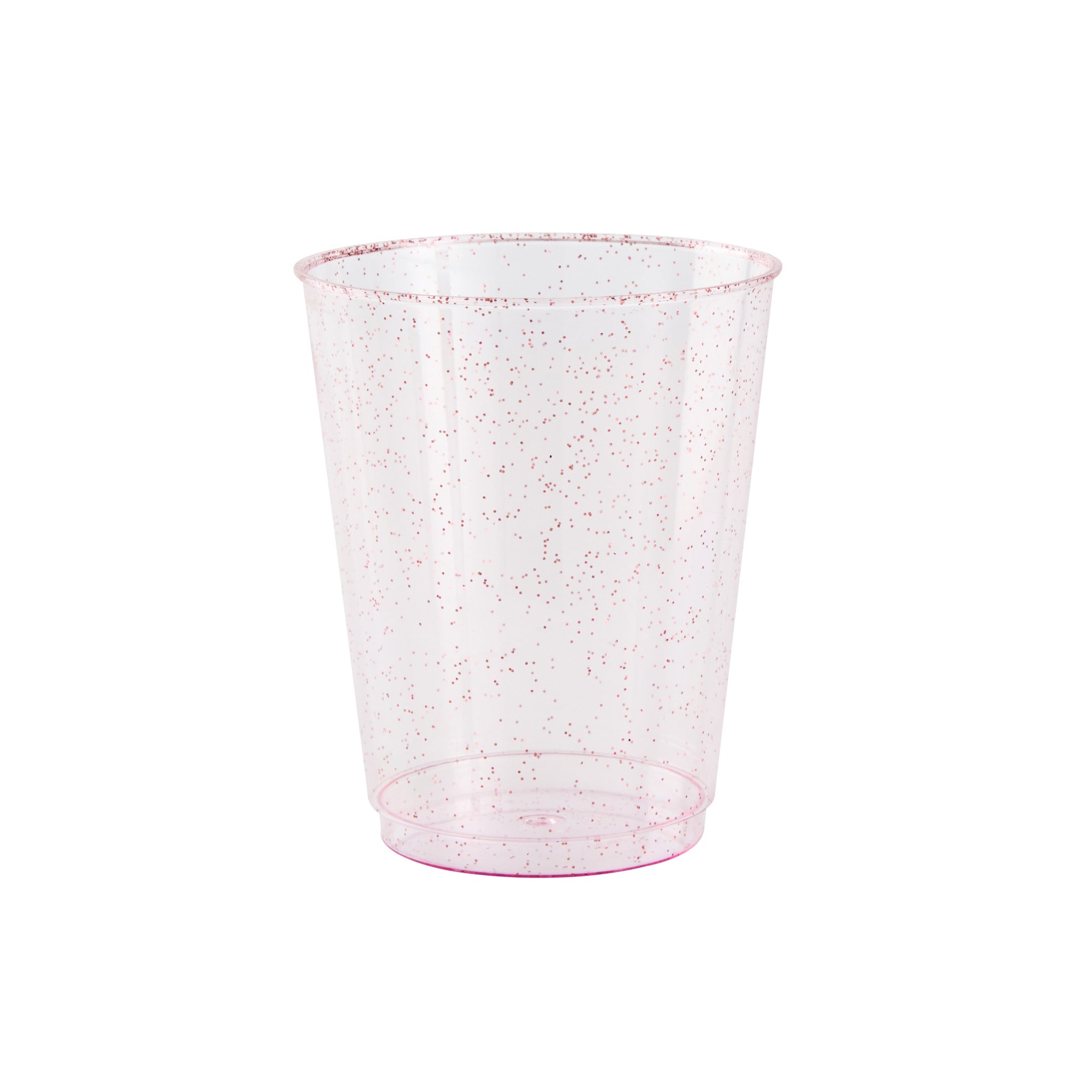 Chef 101 10 oz Pink Glitter Plastic Tumbler - 3" x 3" x 3 3/4" - 20 count box