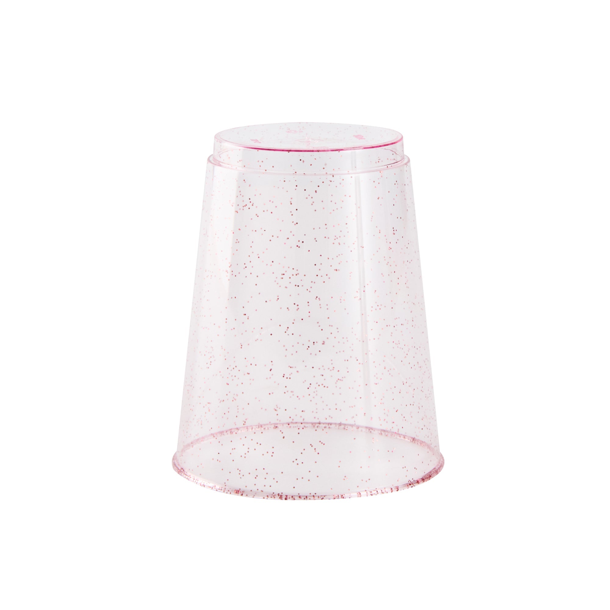 Chef 101 10 oz Pink Glitter Plastic Tumbler - 3" x 3" x 3 3/4" - 20 count box