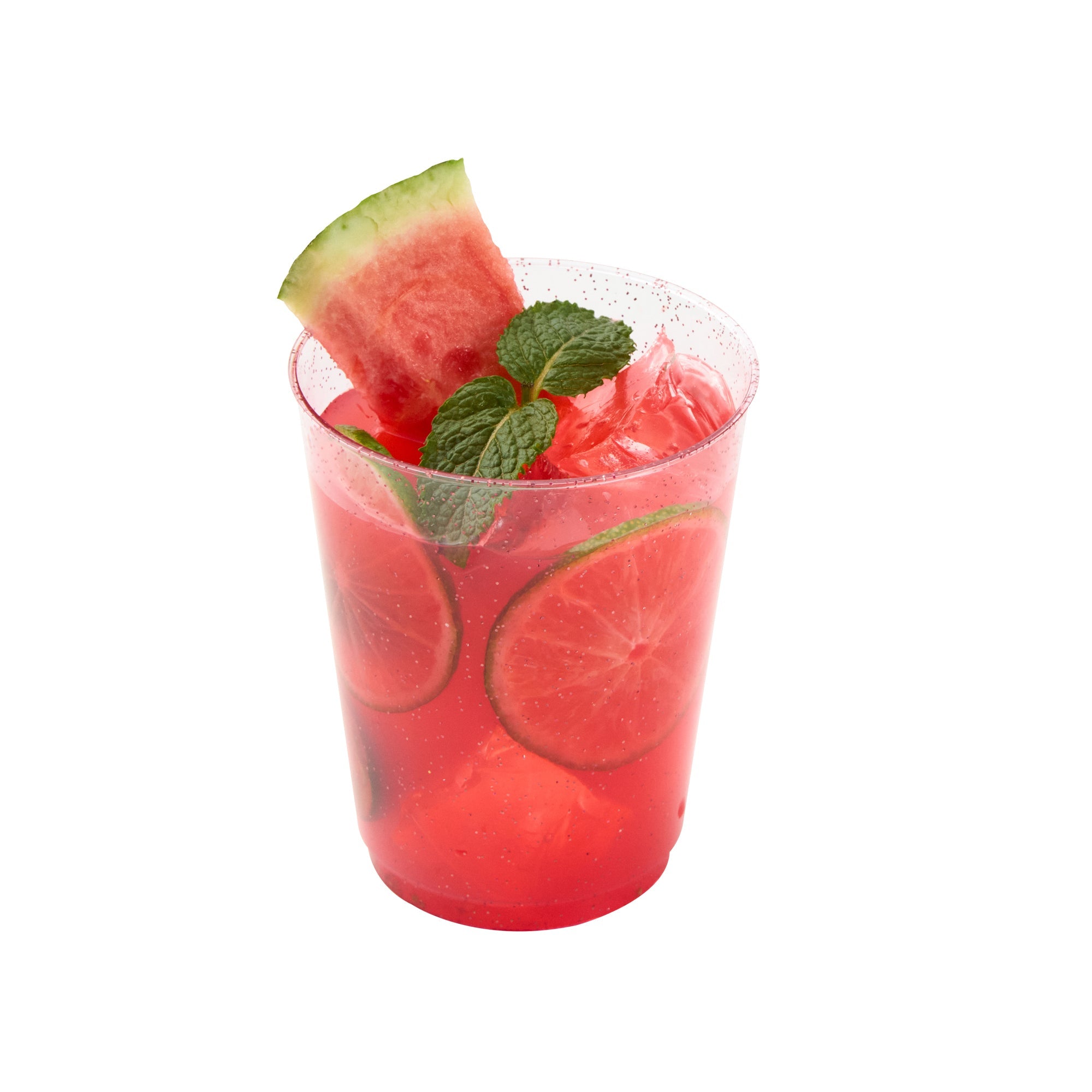 Chef 101 10 oz Pink Glitter Plastic Tumbler - 3" x 3" x 3 3/4" - 500 count box
