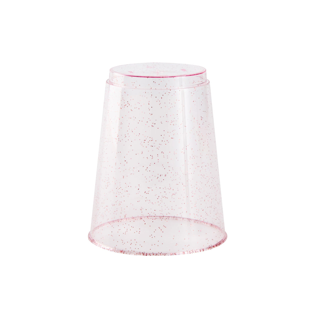 Chef 101 10 oz Pink Glitter Plastic Tumbler - 3" x 3" x 3 3/4" - 500 count box