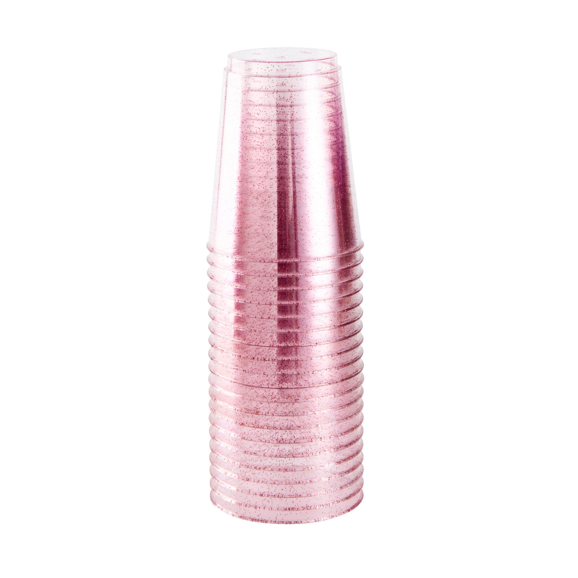Chef 101 10 oz Pink Glitter Plastic Tumbler - 3" x 3" x 3 3/4" - 500 count box