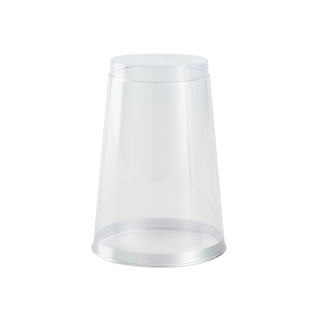 Chef 101 12 oz Clear Plastic Tumbler - with Silver Rim - 3" x 3" x 4 1/4" - 20 count box