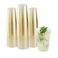 Chef 101 12 oz Gold Glitter Plastic Tumbler - 3" x 3" x 4 1/4" - 20 count box