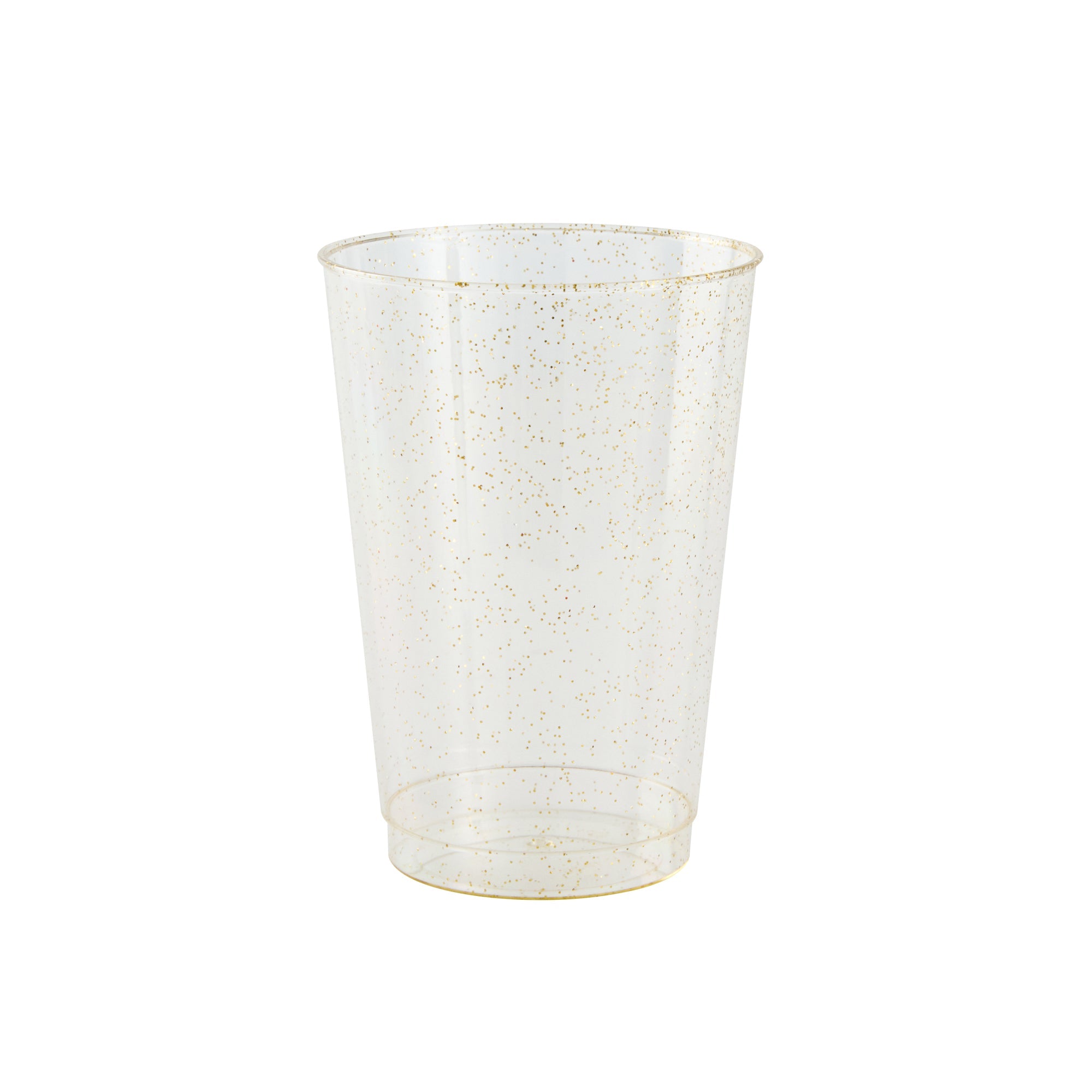 Chef 101 12 oz Gold Glitter Plastic Tumbler - 3" x 3" x 4 1/4" - 500 count box