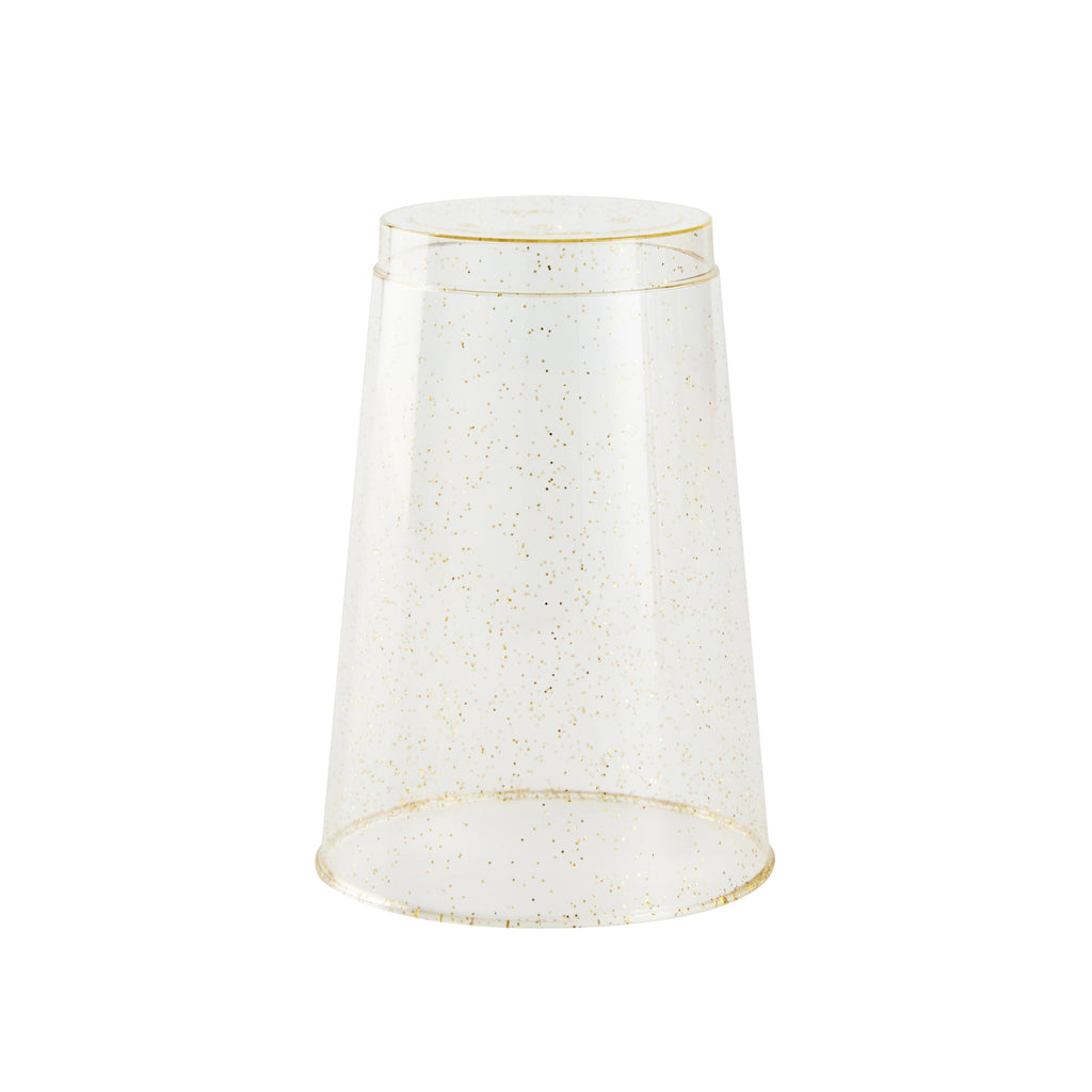 Chef 101 12 oz Gold Glitter Plastic Tumbler - 3" x 3" x 4 1/4" - 500 count box
