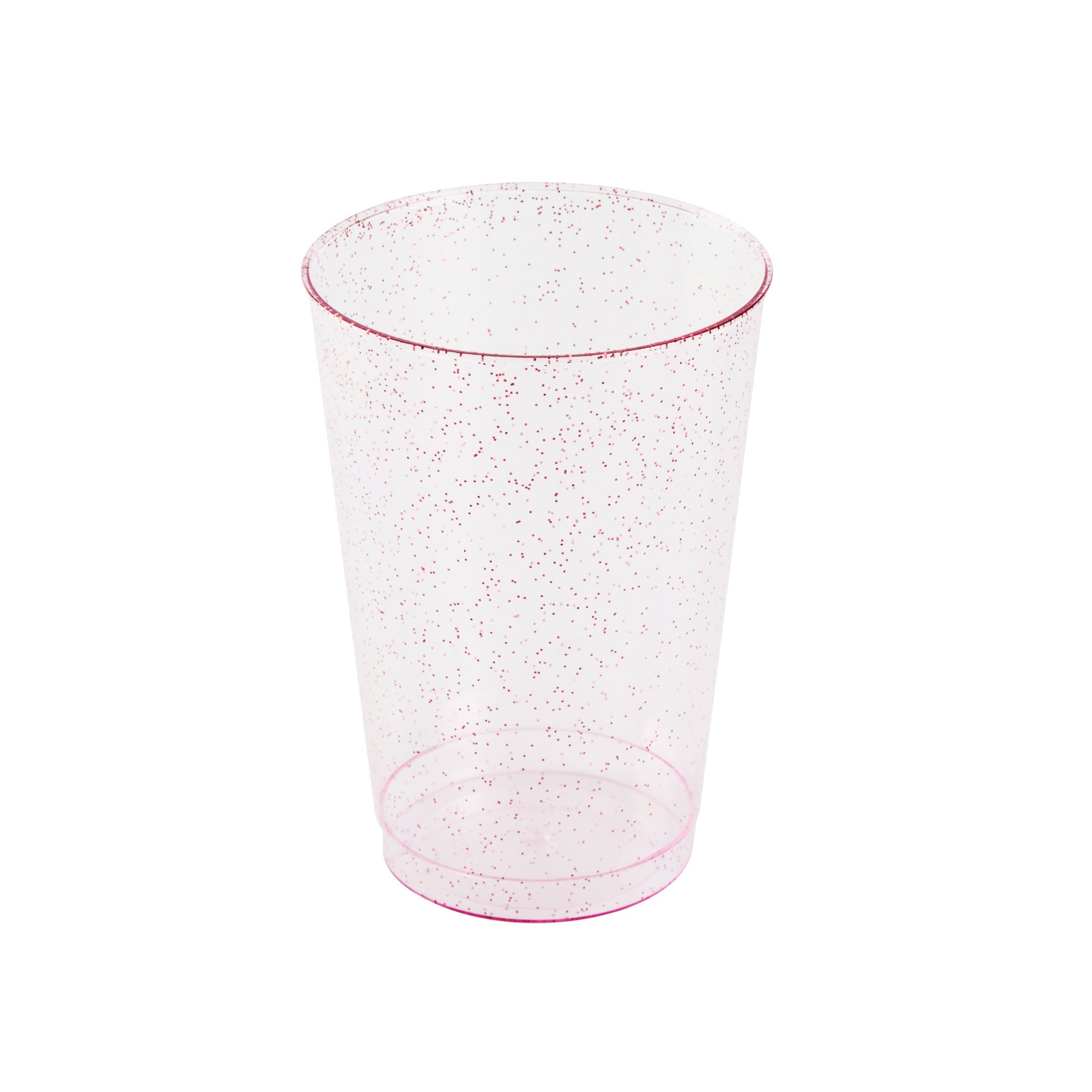 Chef 101 12 oz Pink Glitter Plastic Tumbler - 3" x 3" x 4 1/4" - 20 count box