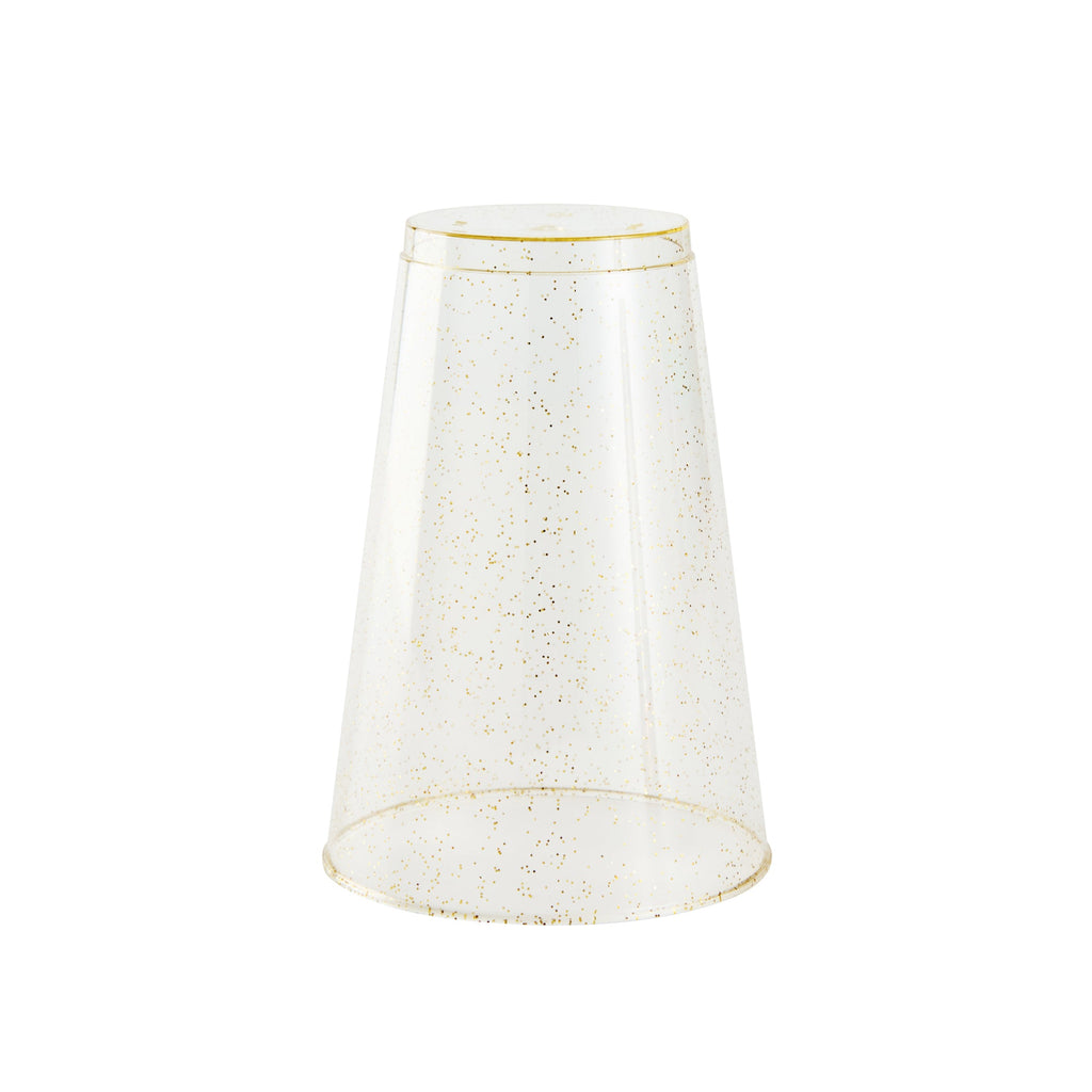 Chef 101 14 oz Gold Glitter Plastic Tumbler - 3 1/4" x 3 1/4" x 4 3/4" - 500 count box