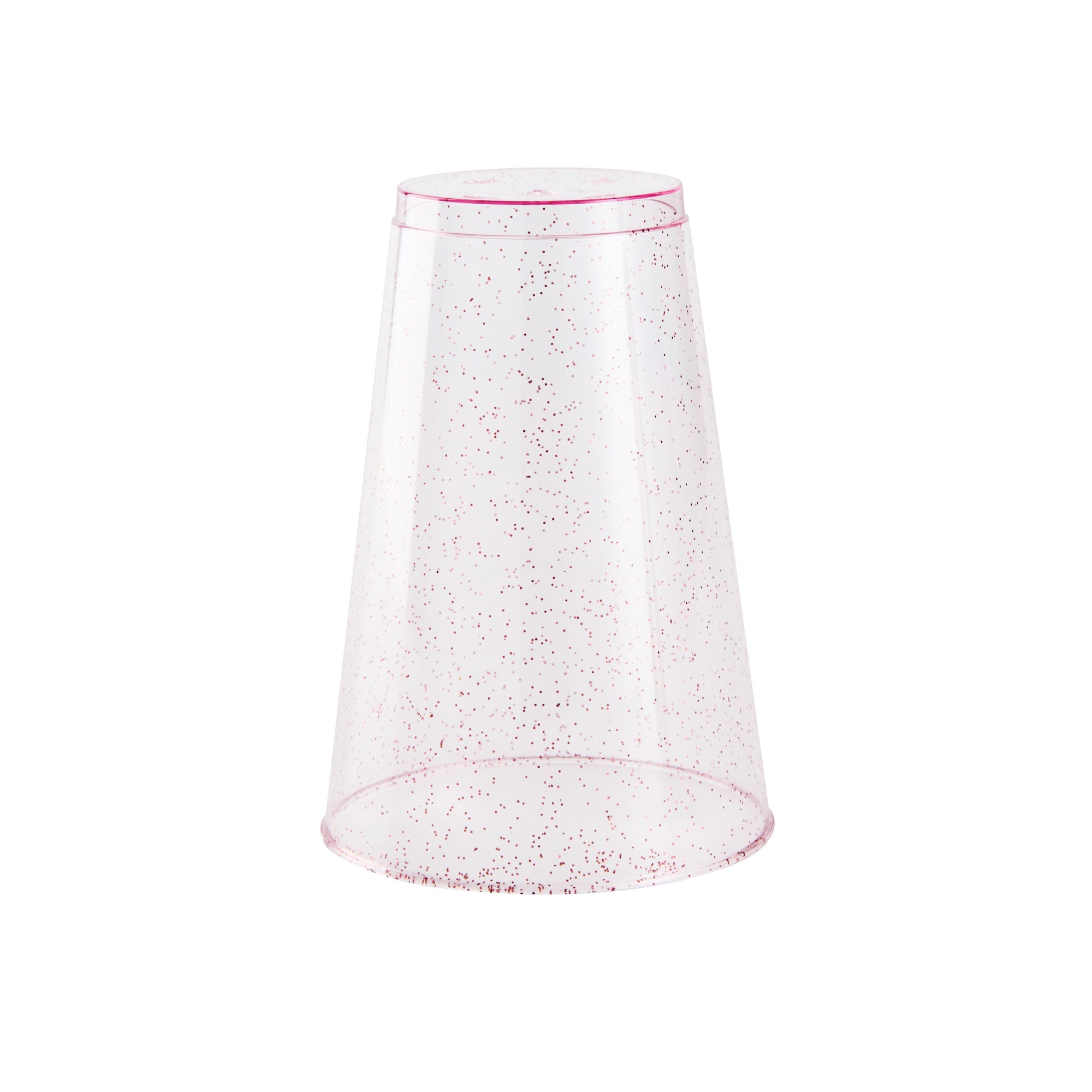 Chef 101 14 oz Pink Glitter Plastic Tumbler - 3 1/4" x 3 1/4" x 4 3/4" - 20 count box
