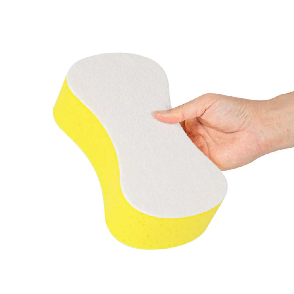 Clean Tek Professional Jumbo Yellow Sponge / White Light-Duty Scouring Pad Combo - 9 1/2" x 5" x 2 3/4" - 1 count box