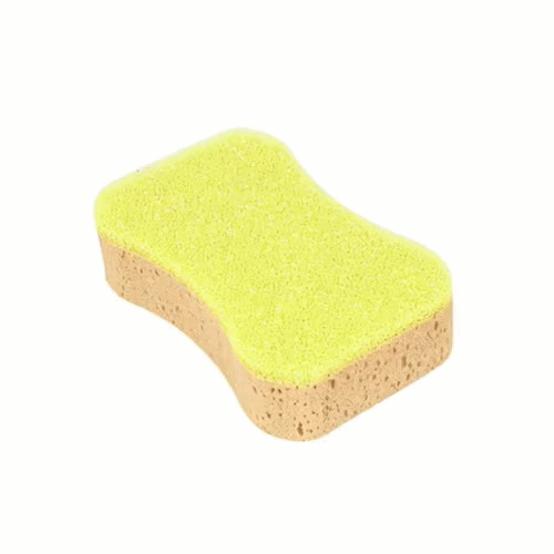 Clean Tek Professional Jumbo Beige Grip Sponge / Yellow Scouring Pad Combo - 7 3/4" x 5" x 2 1/4" - 1 count box