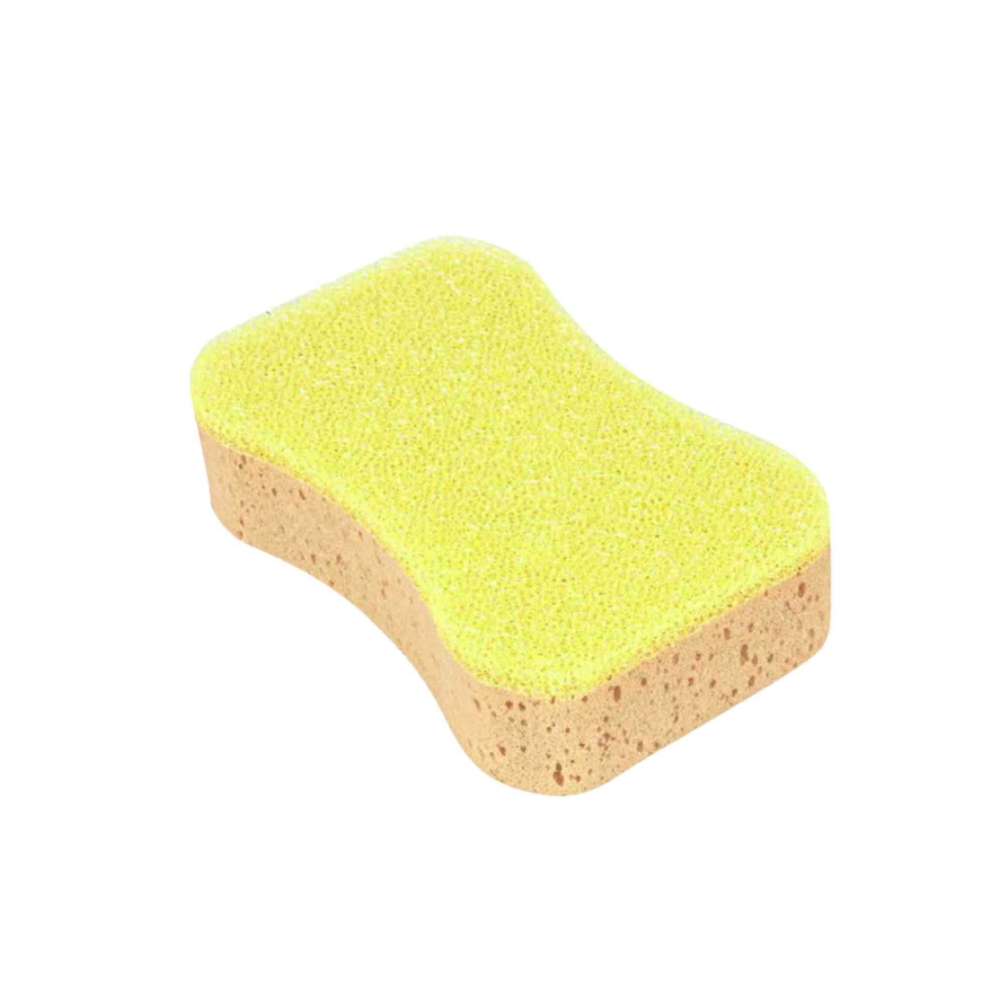Clean Tek Professional Jumbo Beige Grip Sponge / Yellow Scouring Pad Combo - 7 3/4" x 5" x 2 1/4" - 100 count box