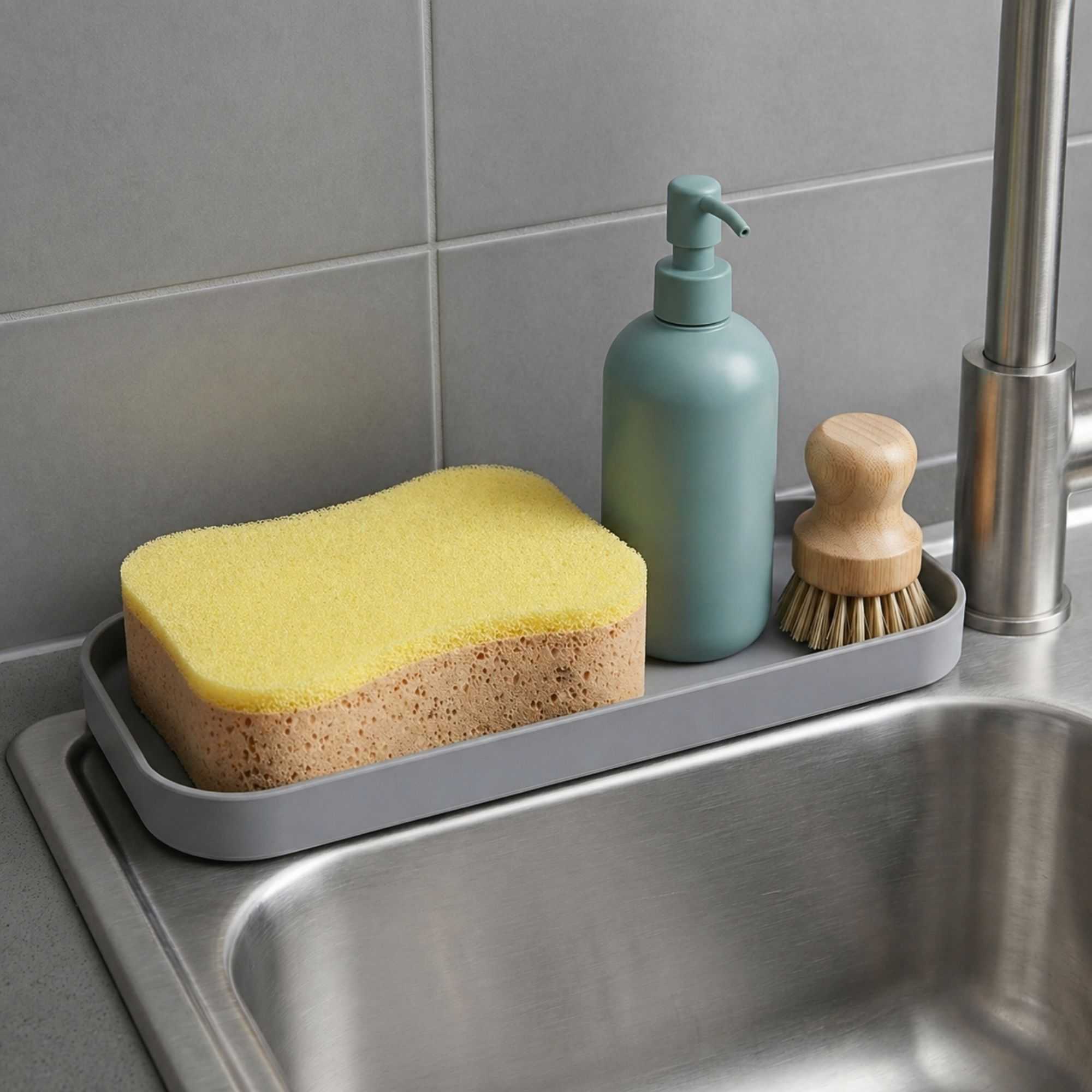Clean Tek Professional Jumbo Beige Grip Sponge / Yellow Scouring Pad Combo - 7 3/4" x 5" x 2 1/4" - 100 count box