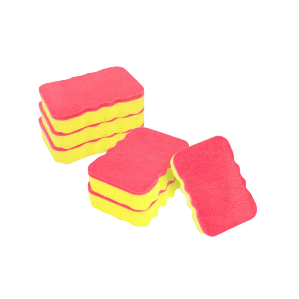 Clean Tek Professional Jumbo Yellow Grip Sponge / Red Scouring Pad Combo - 7 1/2" x 5" x 2" - 1 count box