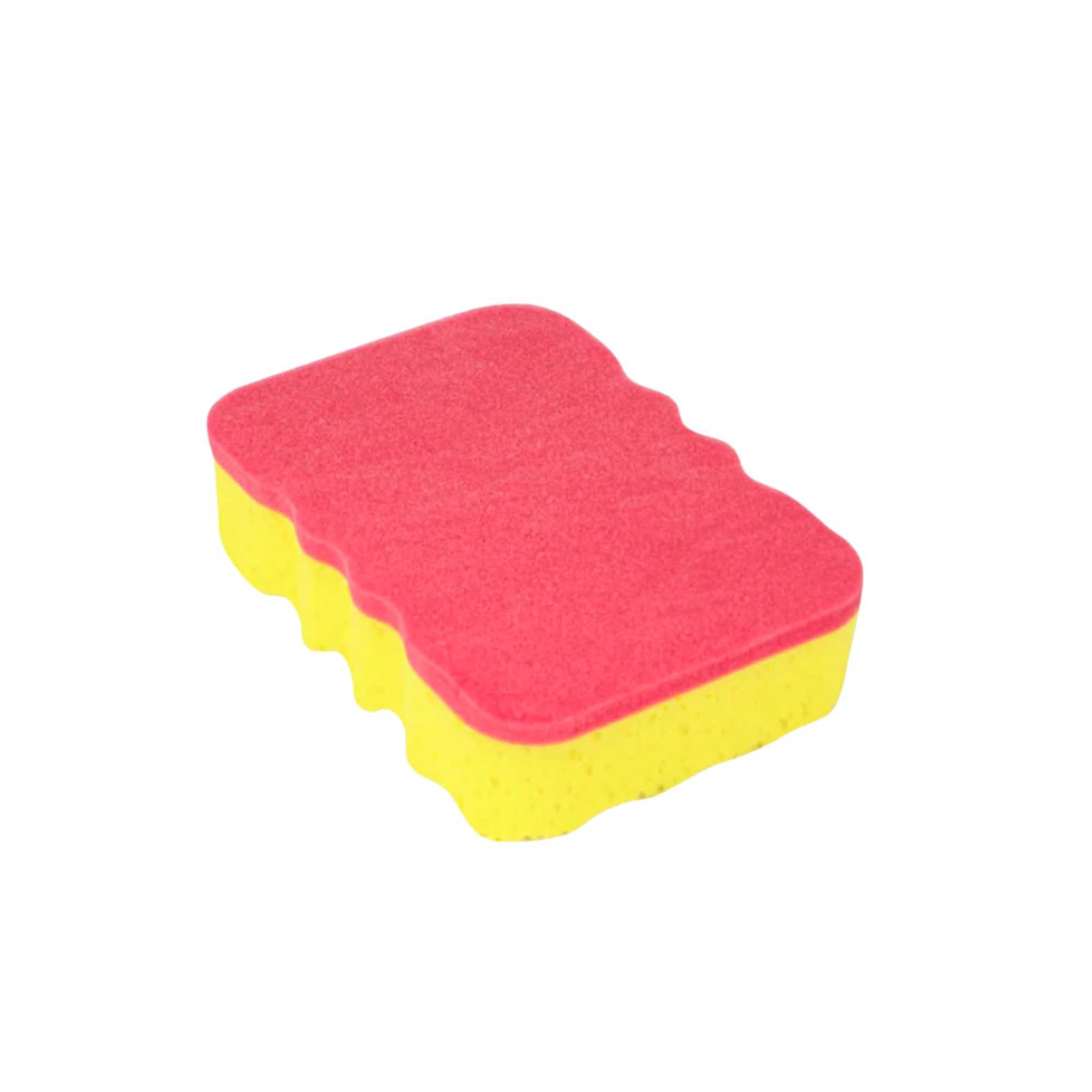 Clean Tek Professional Jumbo Yellow Grip Sponge / Red Scouring Pad Combo - 7 1/2" x 5" x 2" - 100 count box