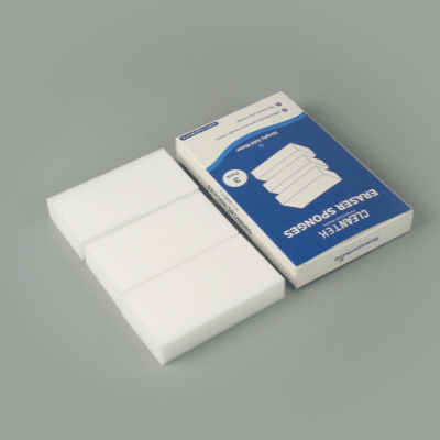 Clean Tek Professional White Eraser Sponge - 4 3/4" x 2 1/2" x 1" - 3 count box