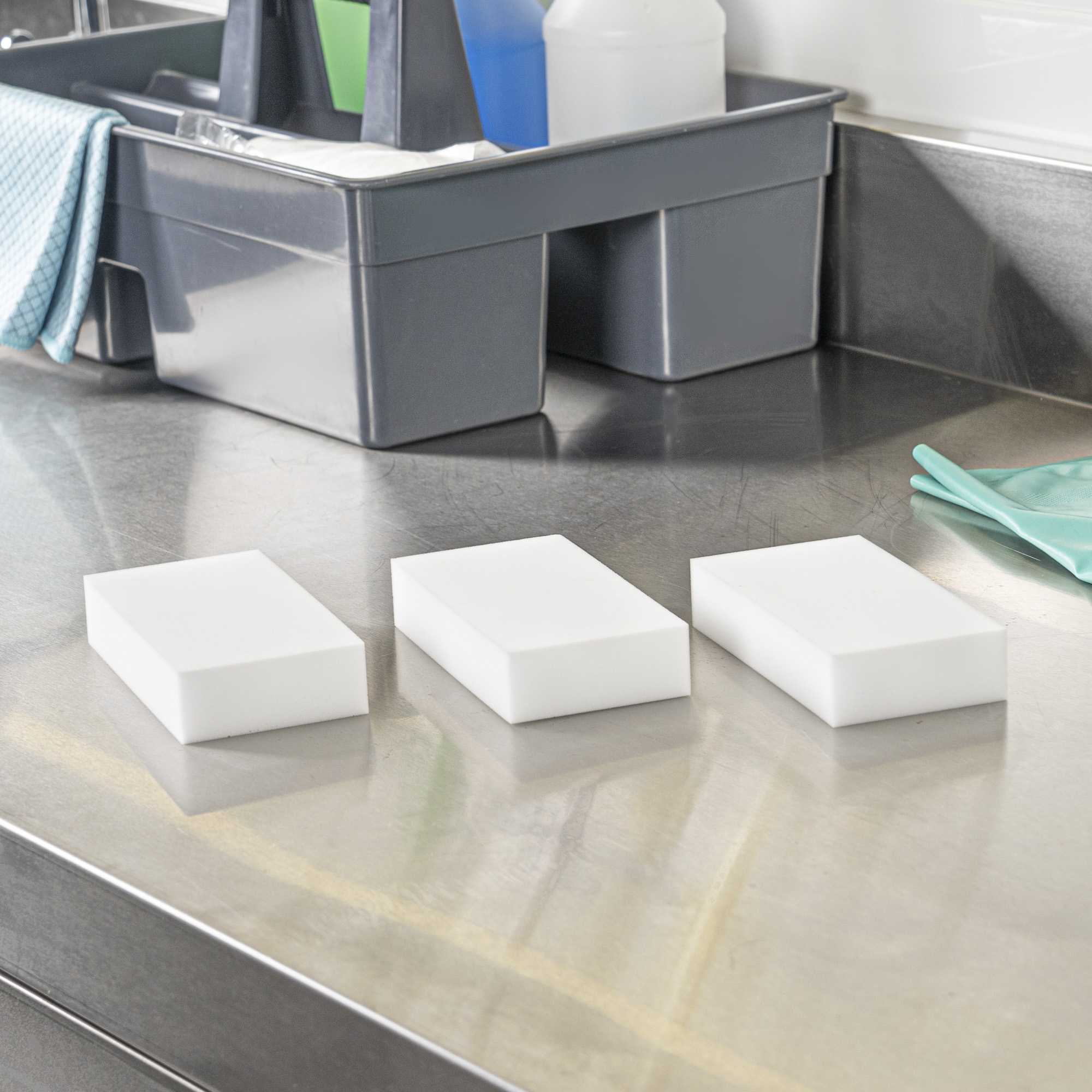 Clean Tek Professional White Eraser Sponge - 4 3/4" x 2 1/2" x 1" - 3 count box