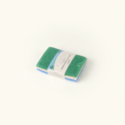 Clean Tek Professional Dual-Sided Heavy-Duty Multi-Purpose Scrub Sponge - Blue, Beige, and Green, Non-Scratch - 5 1/2" x 4" - 3 count box