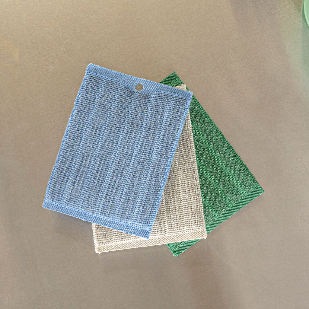 Clean Tek Professional Dual-Sided Heavy-Duty Multi-Purpose Scrub Sponge - Blue, Beige, and Green, Non-Scratch - 5 1/2" x 4" - 60 count box