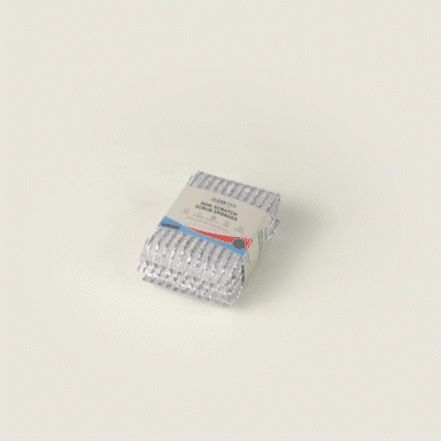 Clean Tek Professional Multi-Purpose Silver Scrub Sponge - Striped Texture, Non-Scratch - 5" x 3 1/4" x 1/2" - 3 count box