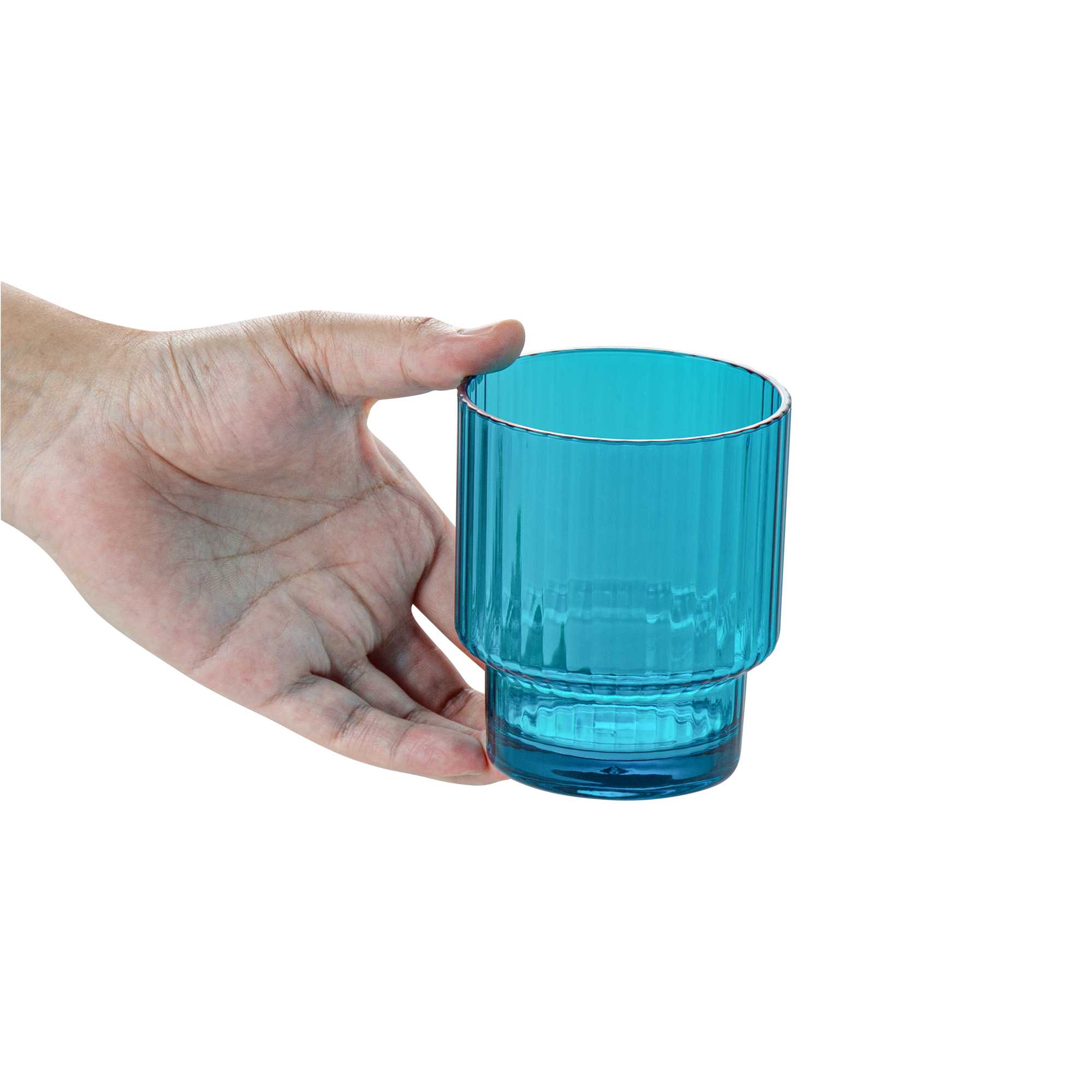 Bev Tek 11 oz Blue SAN Plastic Tumbler - Stackable - 6 count box