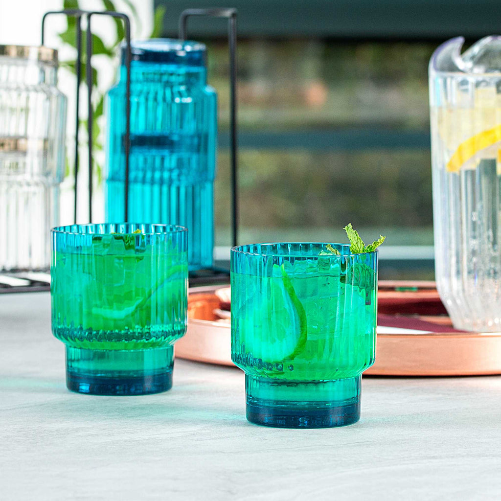 Bev Tek 11 oz Blue SAN Plastic Tumbler - Stackable - 6 count box