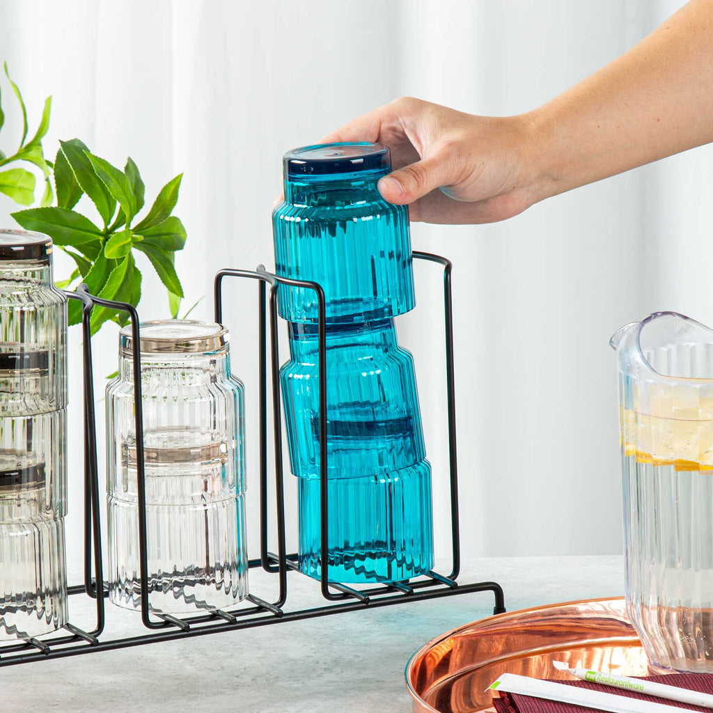 Bev Tek 11 oz Blue SAN Plastic Tumbler - Stackable - 48 count box