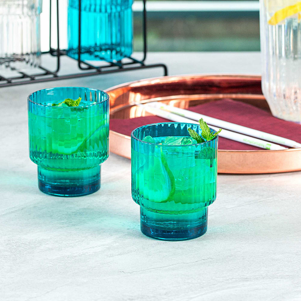 Bev Tek 11 oz Blue SAN Plastic Tumbler - Stackable - 48 count box
