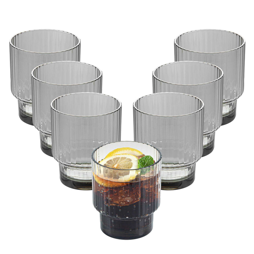 Bev Tek 11 oz Gray SAN Plastic Tumbler - Stackable - 6 count box