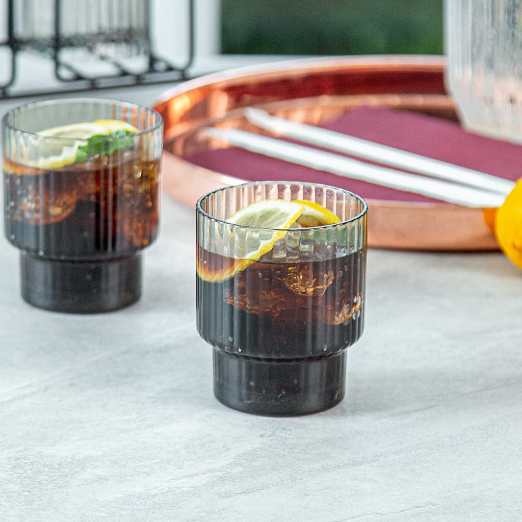 Bev Tek 11 oz Gray SAN Plastic Tumbler - Stackable - 6 count box