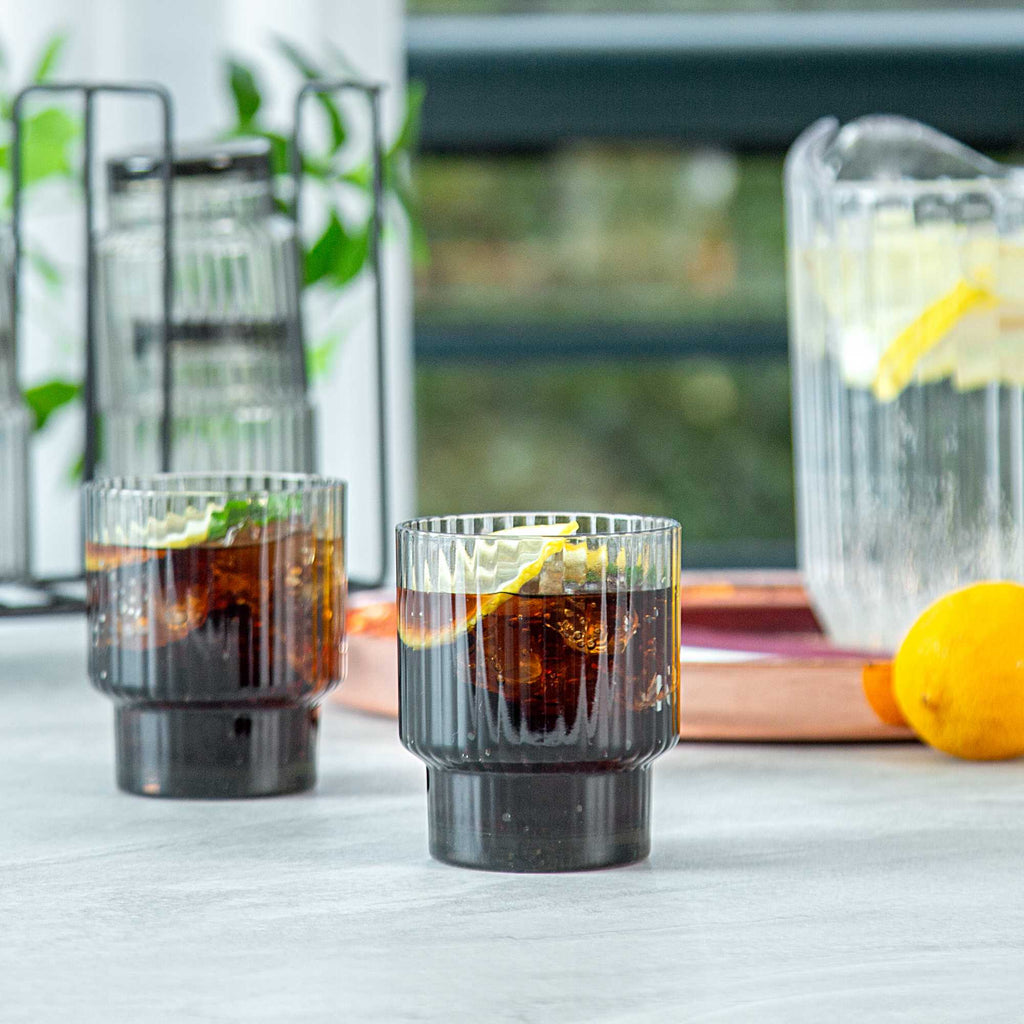 Bev Tek 11 oz Gray SAN Plastic Tumbler - Stackable - 6 count box